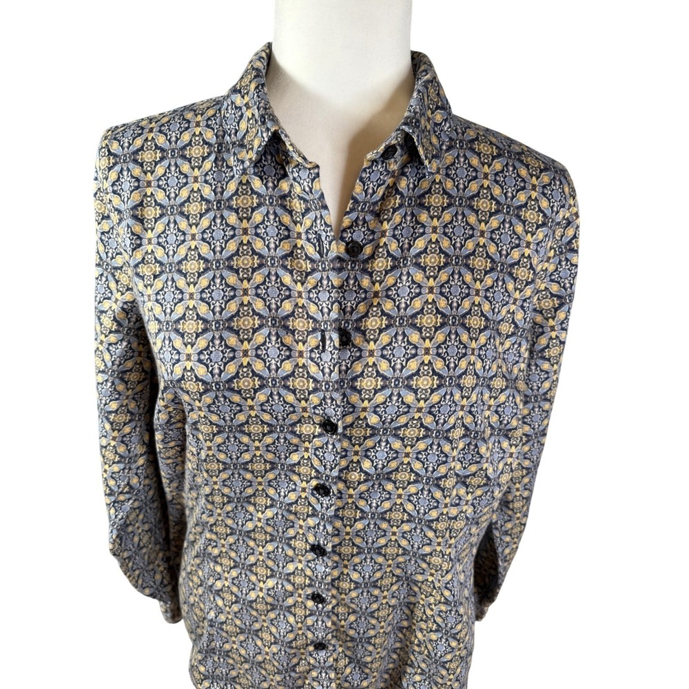 Van Heusen Women's Long Sleeve Button Up Shirt‎ L/G 70s art deco revival Cotton - Picture 3 of 9